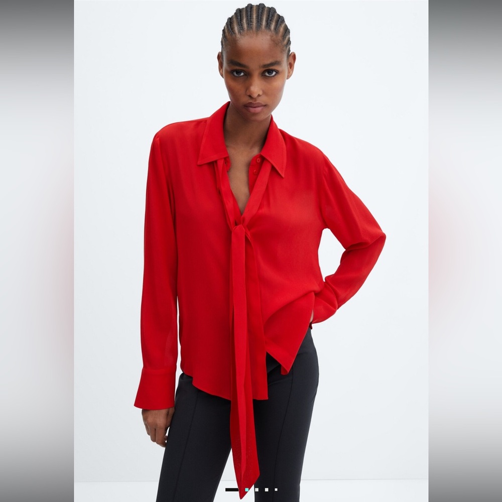 Mango Vibrant Red Women's Blouse